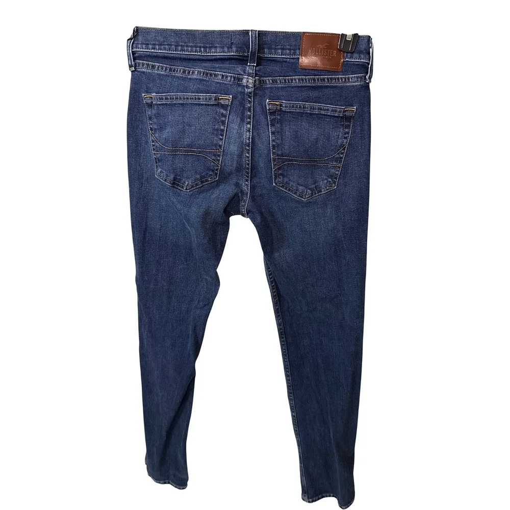 Hollister Mens Slim‎ Straight Epic Flex Jeans Dark Wash Blue 30x34 331D2254